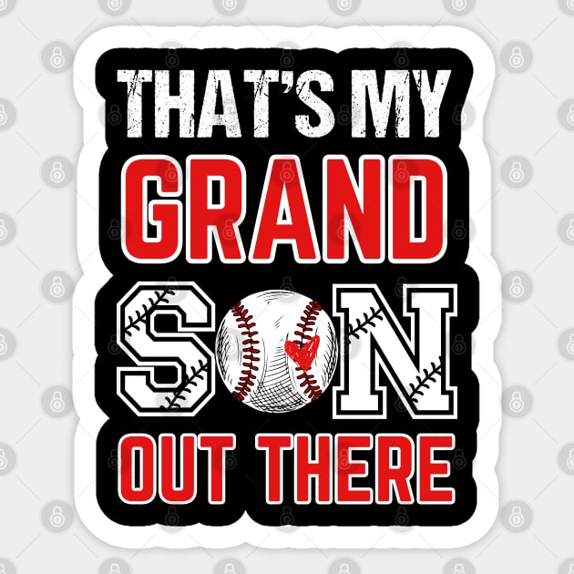 Women's Baseball Grandma That's My Grandsons Out There baseball mom Sticker by Emouran